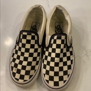 Vans checkerboard slip on size 5